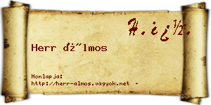 Herr Álmos névjegykártya