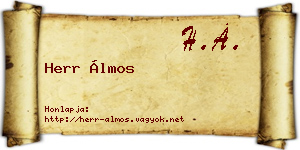 Herr Álmos névjegykártya